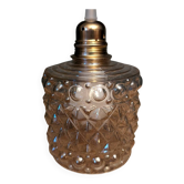 Geometric relief moulded glass lampshade from the 1970s.