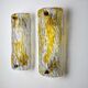 Pair of Mazzega wall lamps, orange Murano blown glass, Italy, 1960