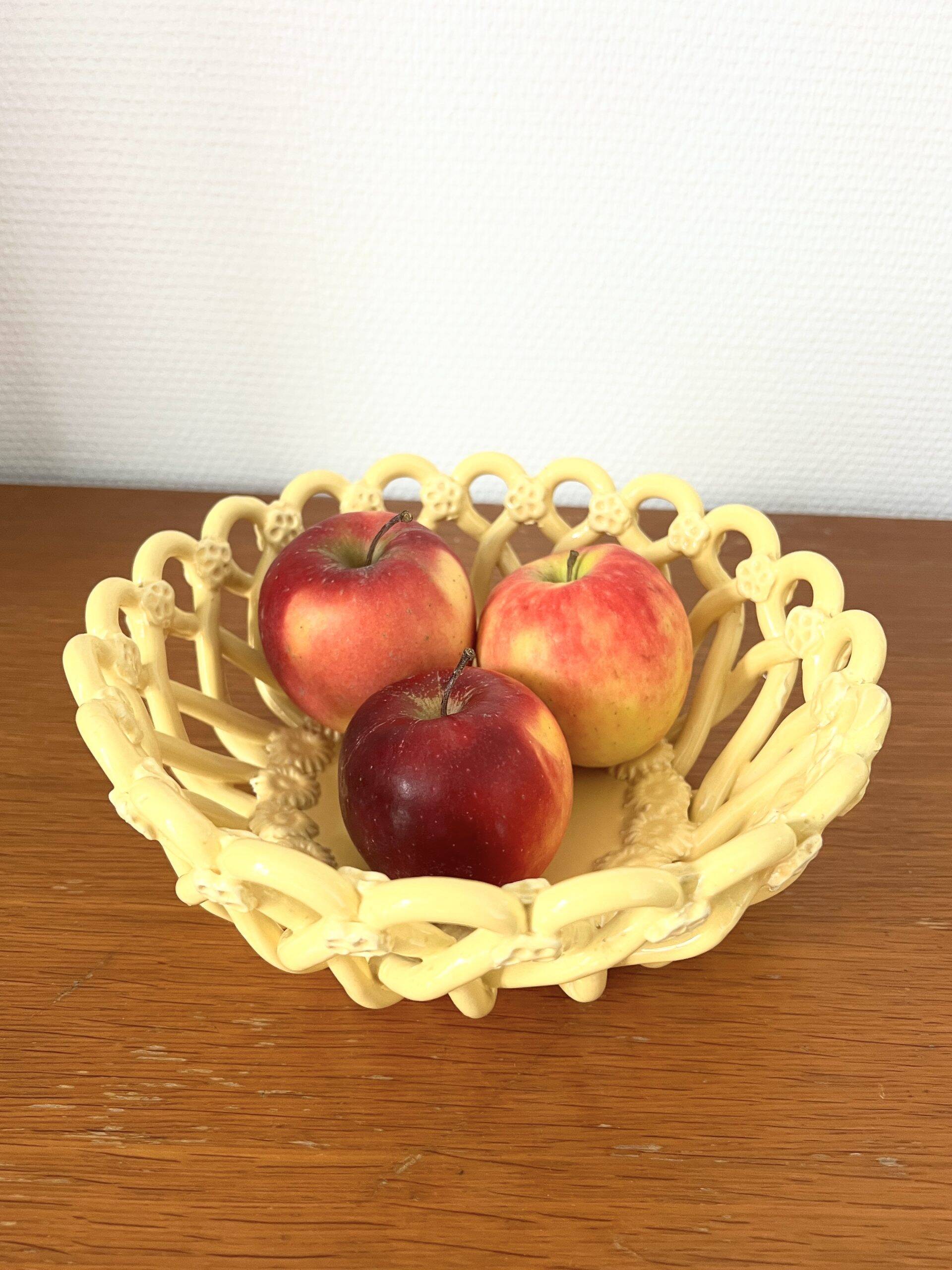 Coupe tressée céramique jaune  (23 cm)