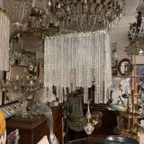 Large Rectangular Murano Glass Rod Chandelier 1980’s