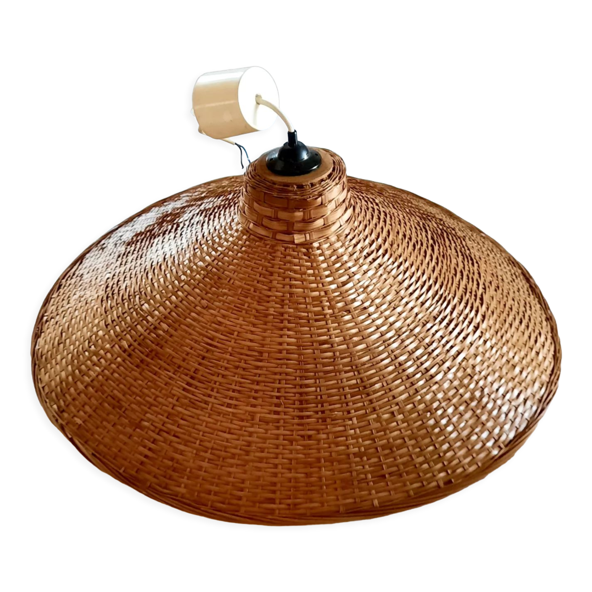 Vintage wicker pendant lamp