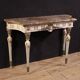 Italian lacquered Louis XVI-style console table with marble top