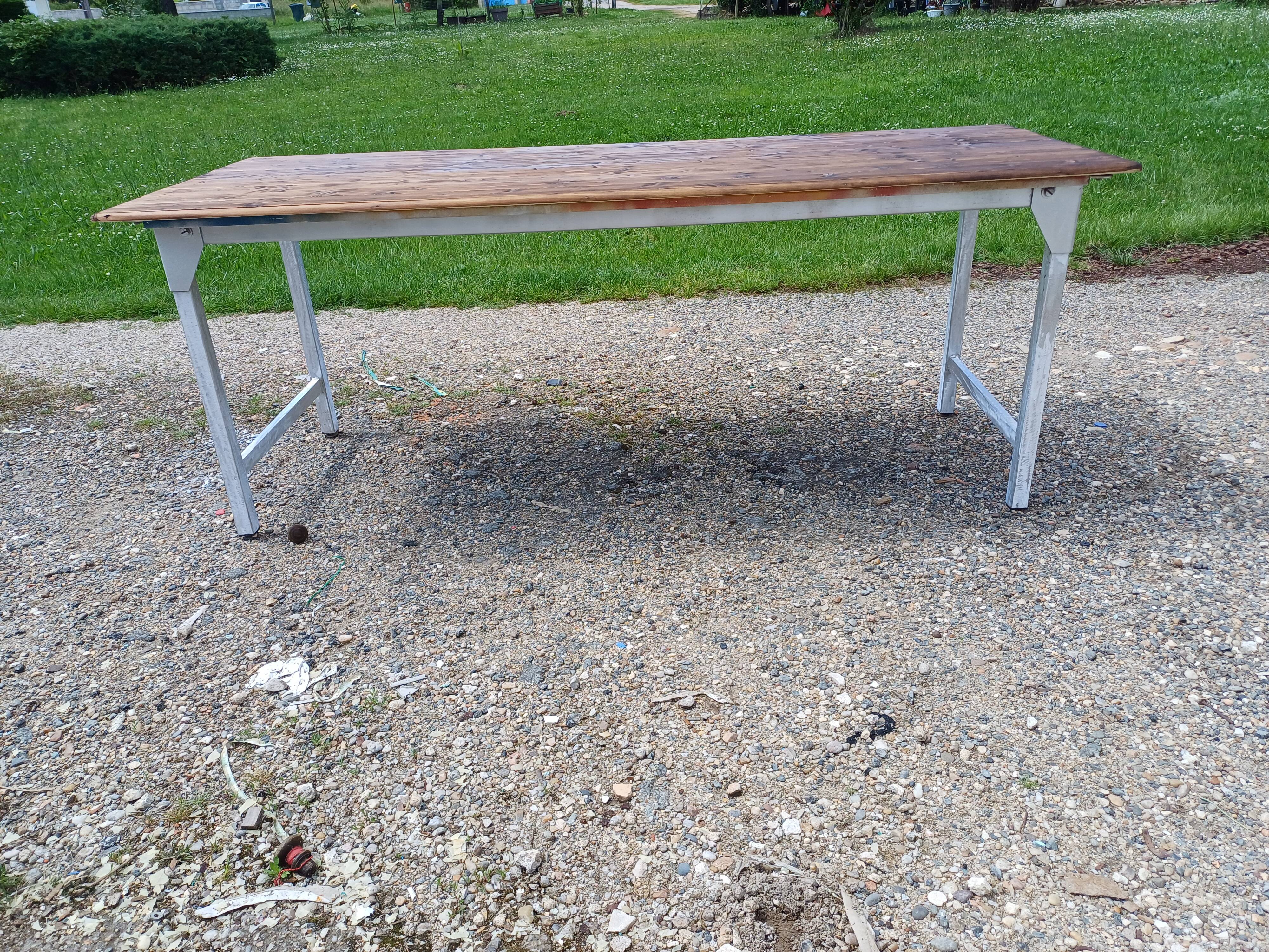 Table Insutrielle en Aluminium et Bois