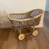 Christmas Pop-up 2022 -Vintage rattan doll stroller cradle