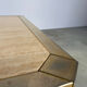 Vintage travertine and brass coffee table, 1970s