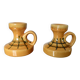 Pair of orange ceramic candlesticks from the 60s