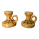 Pair of orange ceramic candlesticks from the 60s