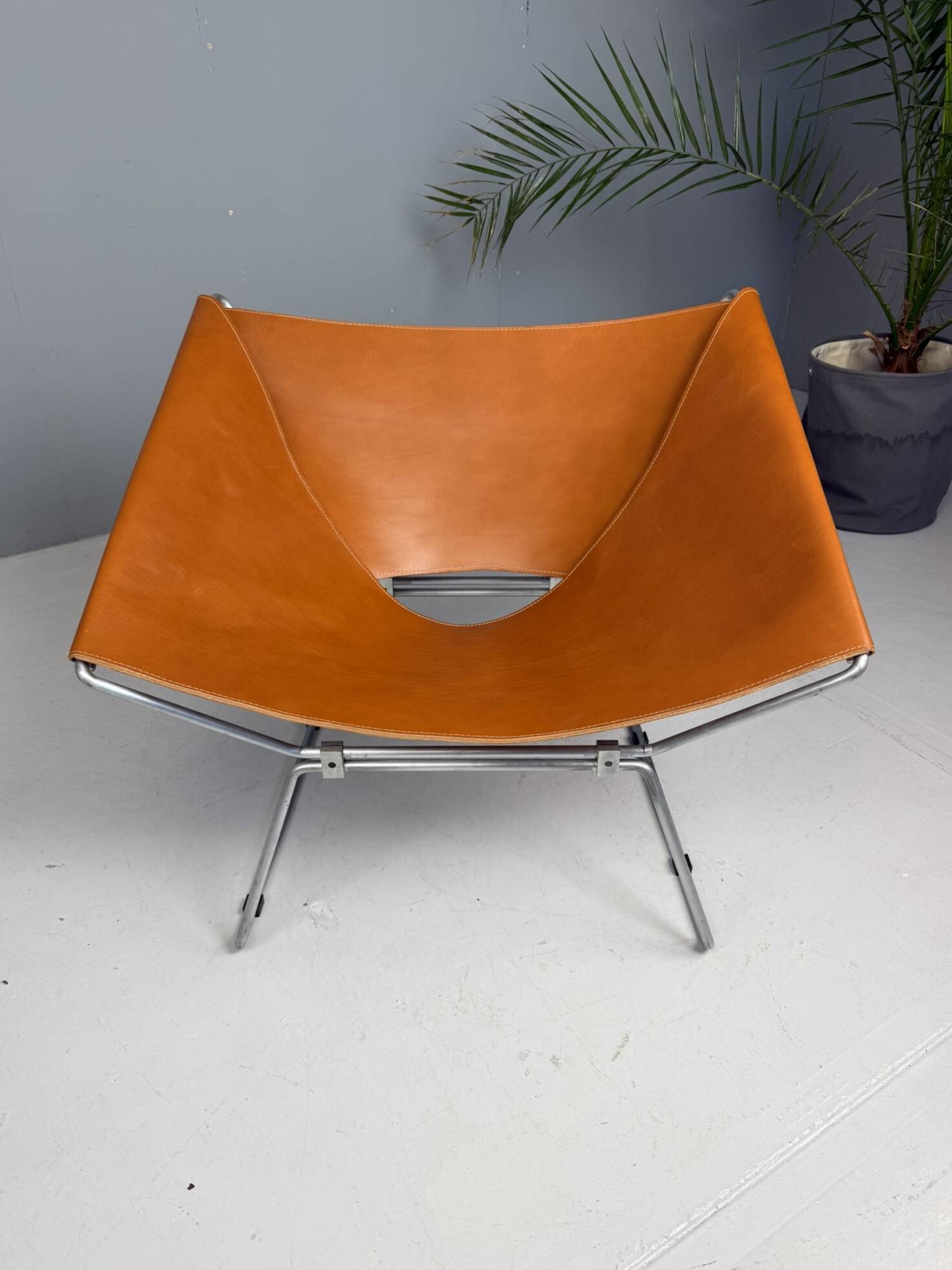 Pierre Paulin AP-14 cognac leather armchair for A. Polak, 1955