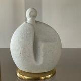 Vintage marbell paper press in stone and bronze