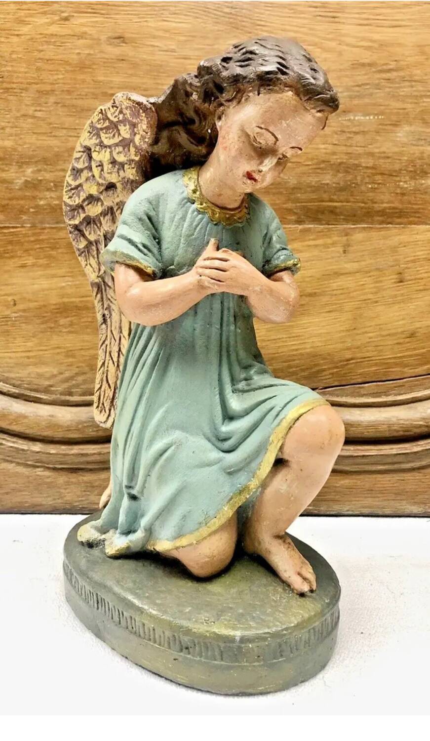 Altar angel statue 26.5 cm plaster santon church nativity scene