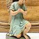 Altar angel statue 26.5 cm plaster santon church nativity scene