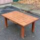 Table basse vintage en chêne et céramique