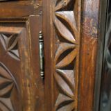 Carved pine sideboard, mountain folk art, 1950s