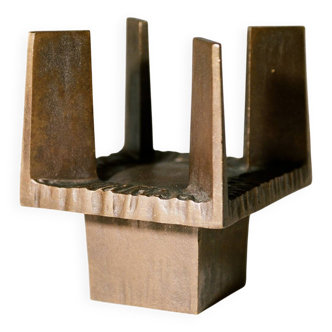 Brutalist Candle Holder / Chandelier in Bronze Circa 1950