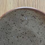 Glazed pottery water butter dish