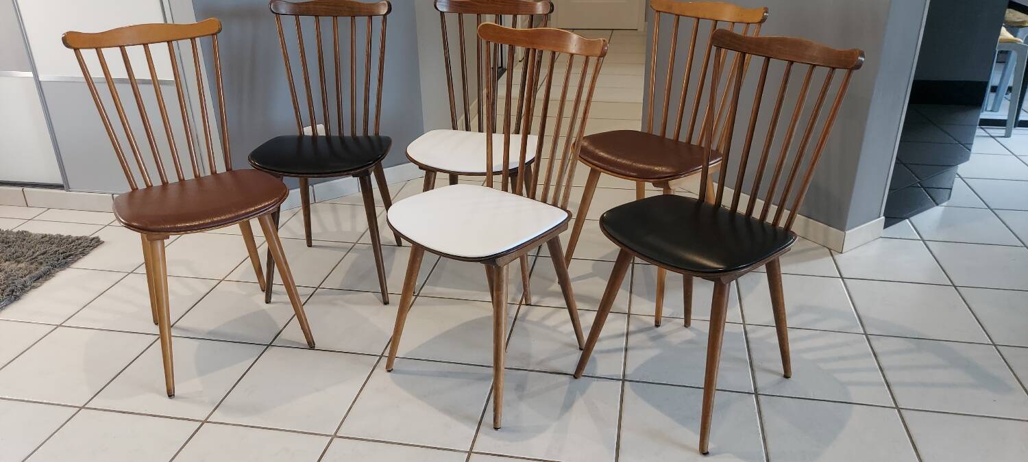 Set of 6 Menuet Baumann chairs 1970