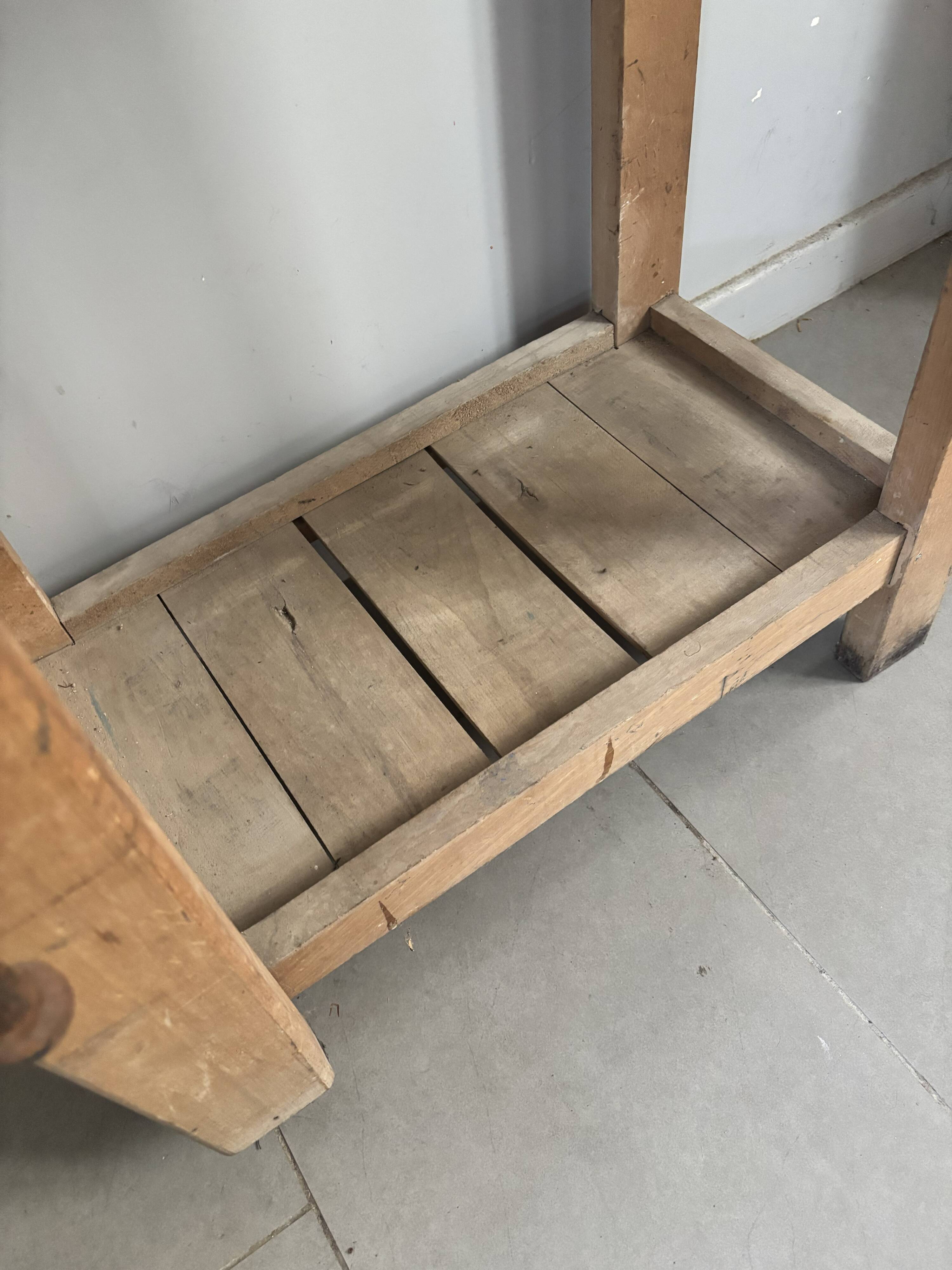 Genuine vintage wooden workbench from the 1960s stamped Grenade.