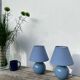 Pair of blue ceramic ball lamps