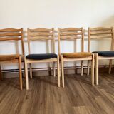 Set of 4 ribbed fabric chairs