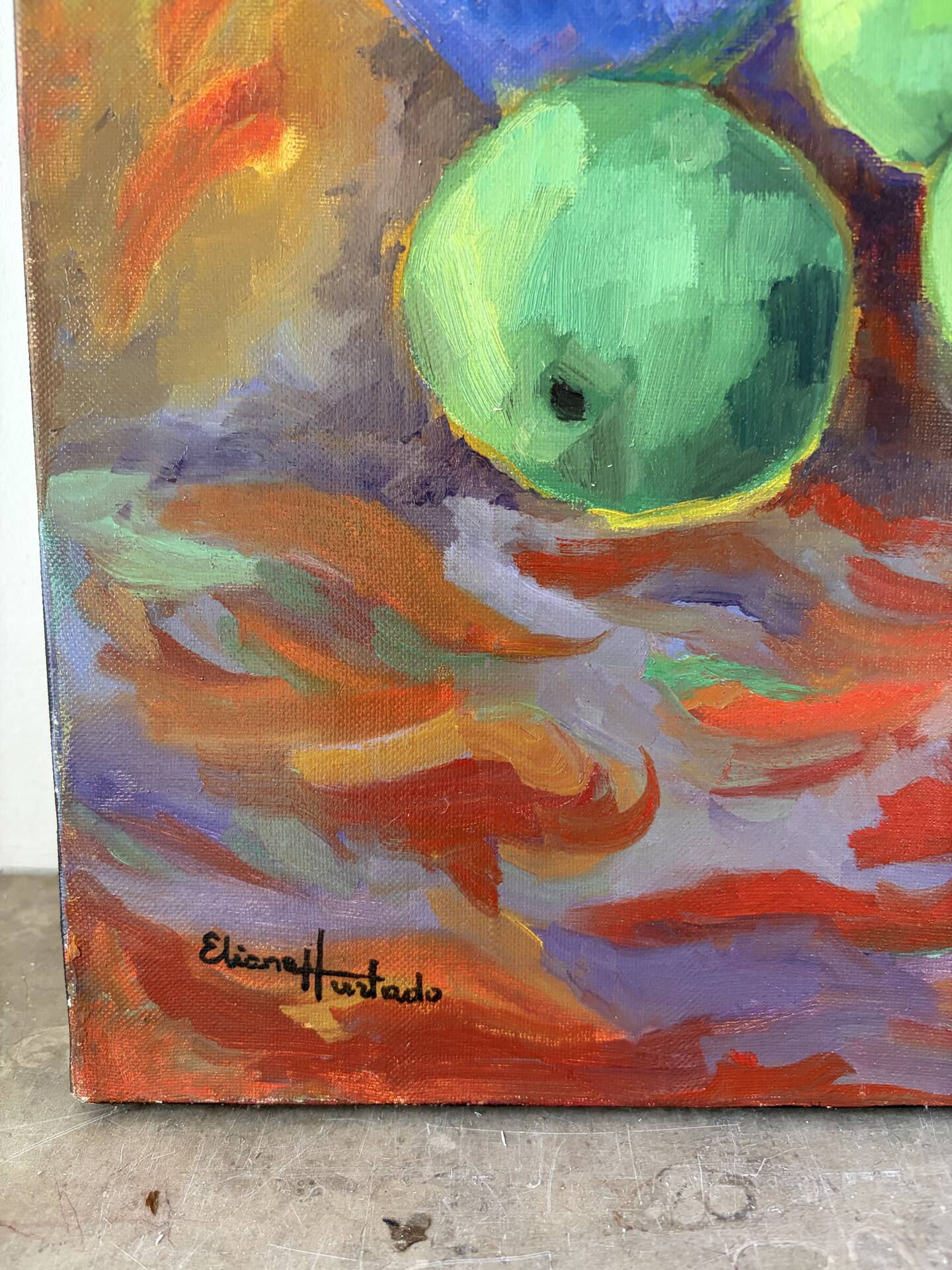 Perfume of Apples, oil on canvas signed