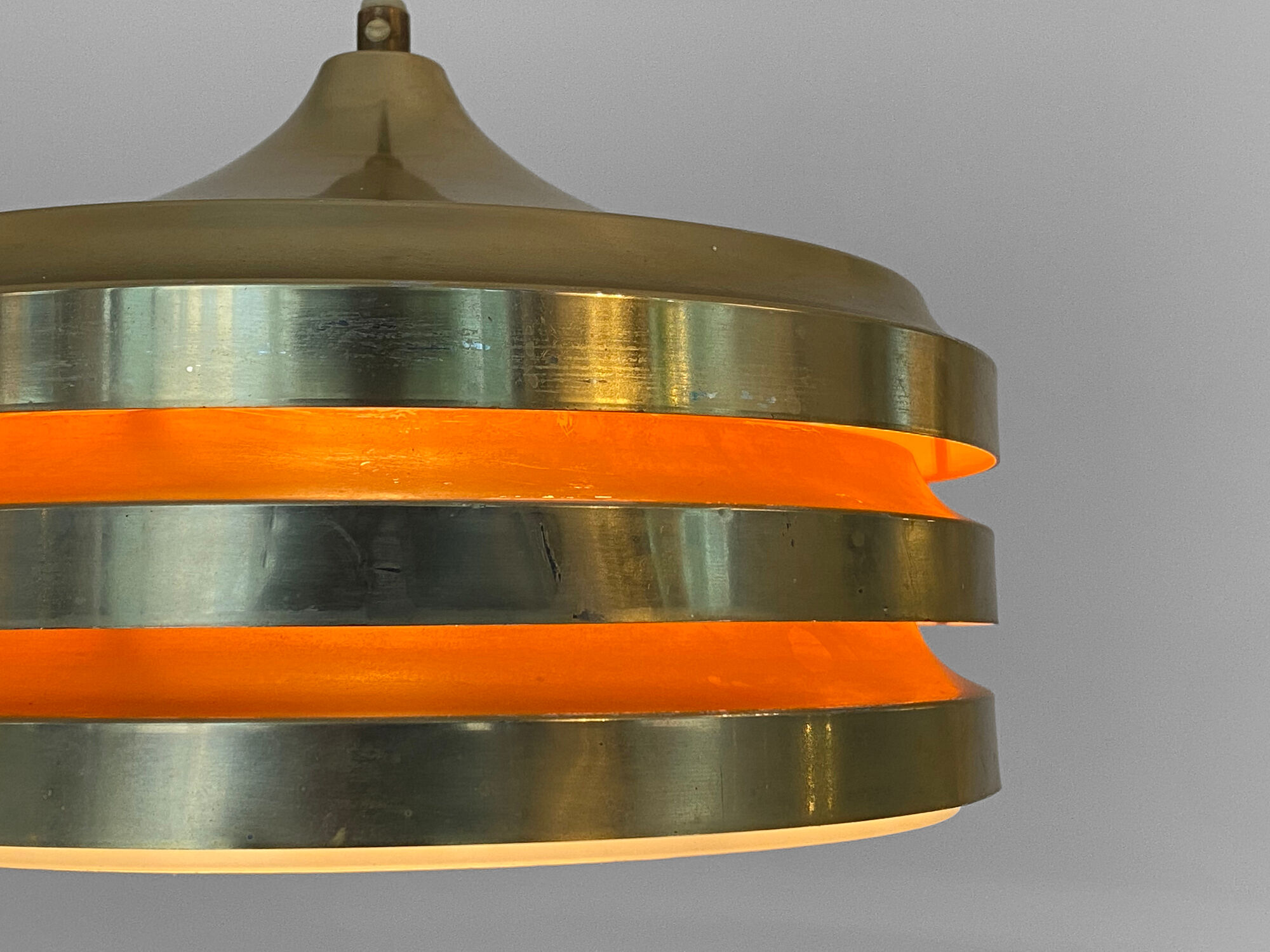 Multi layered pendant light by Carl Thore for Granhaga Metallindustri. Sweden 1970s.