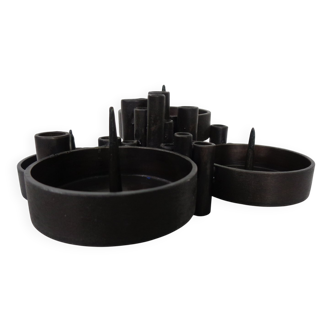 Brutalist Bronze Candleholder by Manfred Bergmeister for Ebersberg, Germany, 1960s