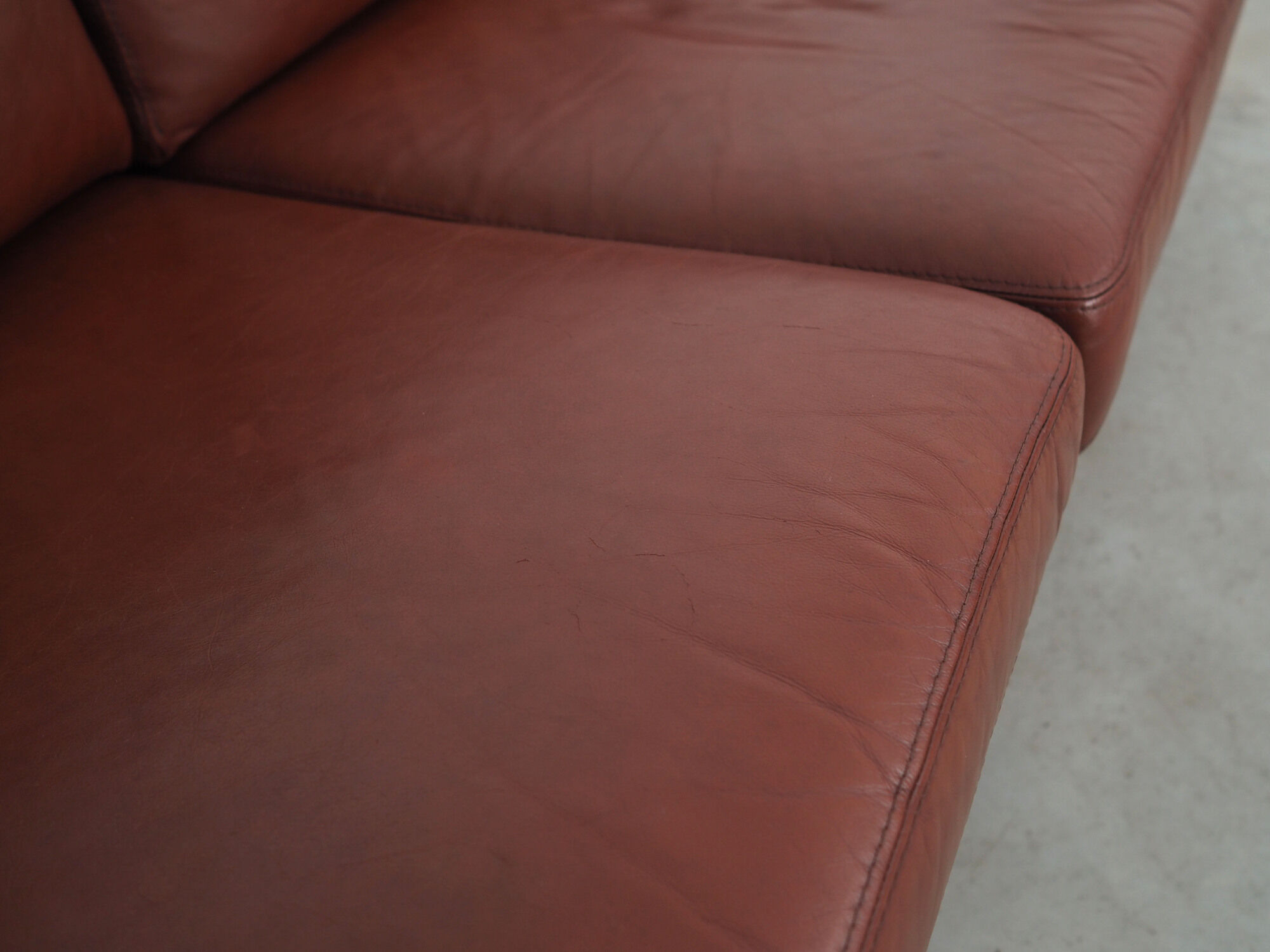 Brown leather sofa, Danish design, 1960s, production: Denmark