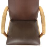 Fauteuil scandinave en skaï Suède 1960