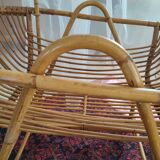 Magnificent vintage rattan cradle