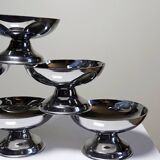 6 coupelles à dessert sur pieds en inox vintages style bistrot