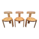 3chairs in pine by Antti Nurmesniemi