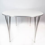 Super Ellipse dining table with white laminate by Piet Hein and Arne Jacobsen