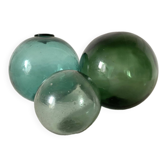 Antique glass balls, fishing net floats