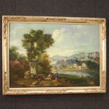 Peinture de paysage huile sur toile du 20ème siècle