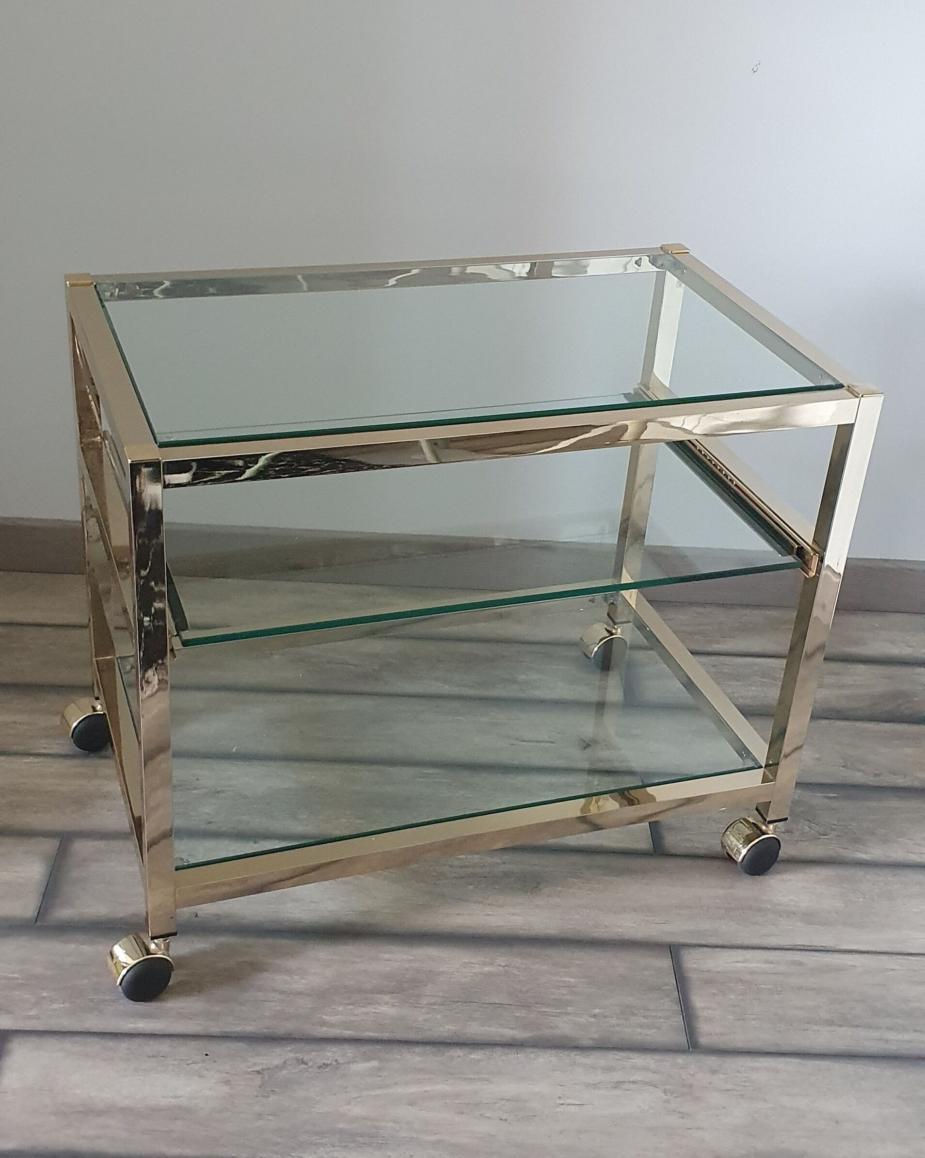 Metal and glass serving trolley