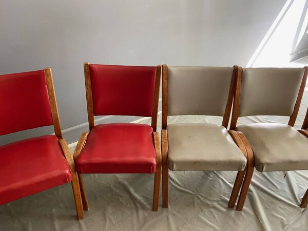 Lot de 6 chaises Bow Wood Hugues Steiner
