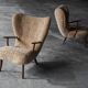 Fauteuils de Prague en véritable peau de mouton de Madsen & Schübel, Danemark, années 1960, ensemble de 2