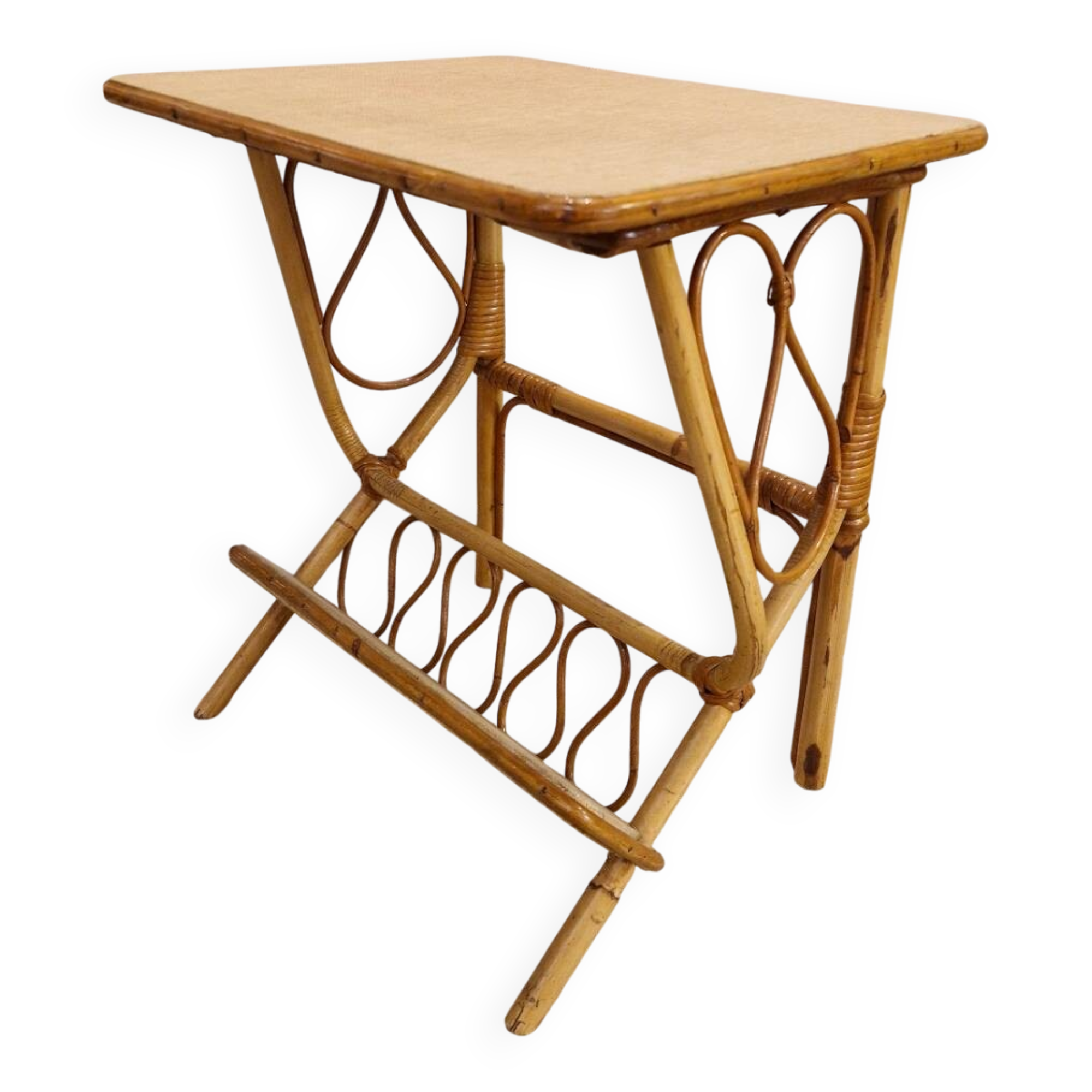 Rattan side table * Magazine rack