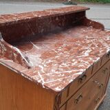 Chest of drawers light oak marble top