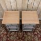 Pair of bedside tables – Louis XVI style – Painted wood, oak, brass, po