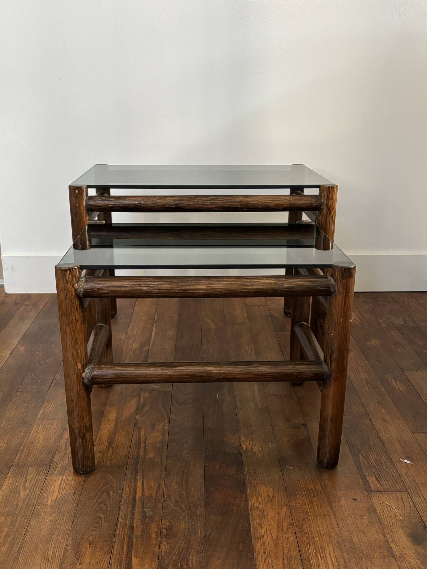 Vintage rattan tables