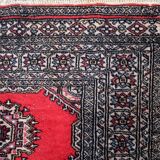 Tapis vintage ouzbek Boukhara fait main en laine – 92 x 186 cm – 1970s