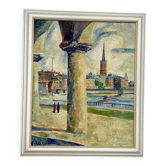 Swedish Oil on Panel – “Stockholm Motif” by Emil Hellbom (1895–1969)