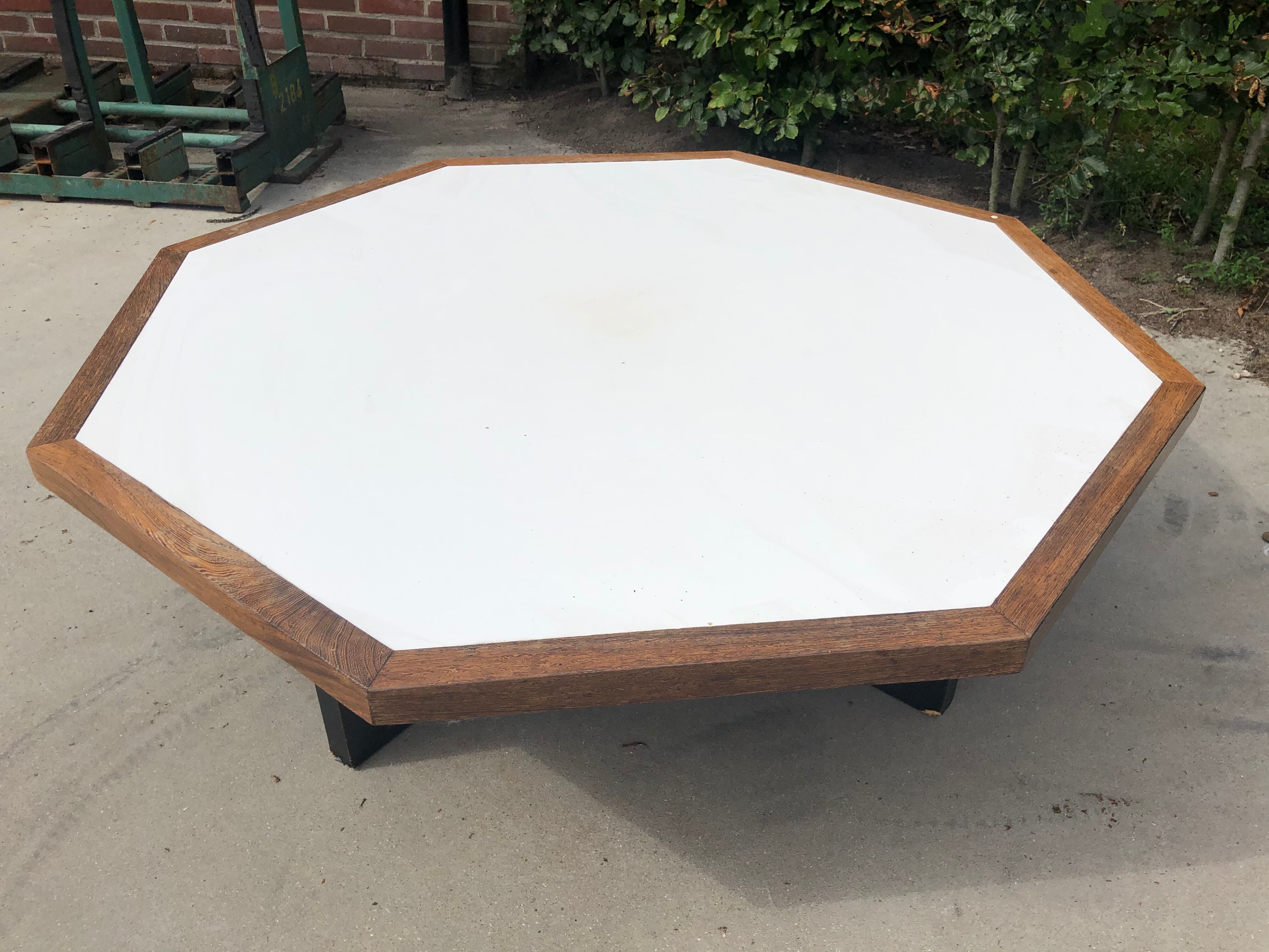 Vintage coffee table wenge hexagon 1960