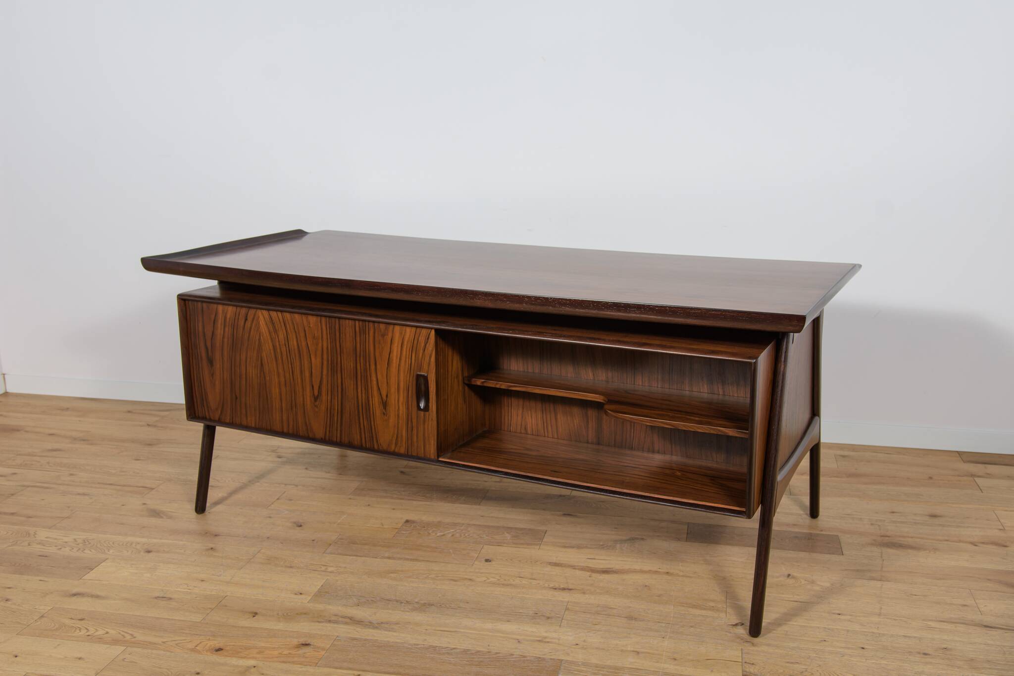 Large Mid-Century Freestanding Rosewood Desk, Denmark, 1960s