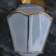 Wall light opaline and brass lantern