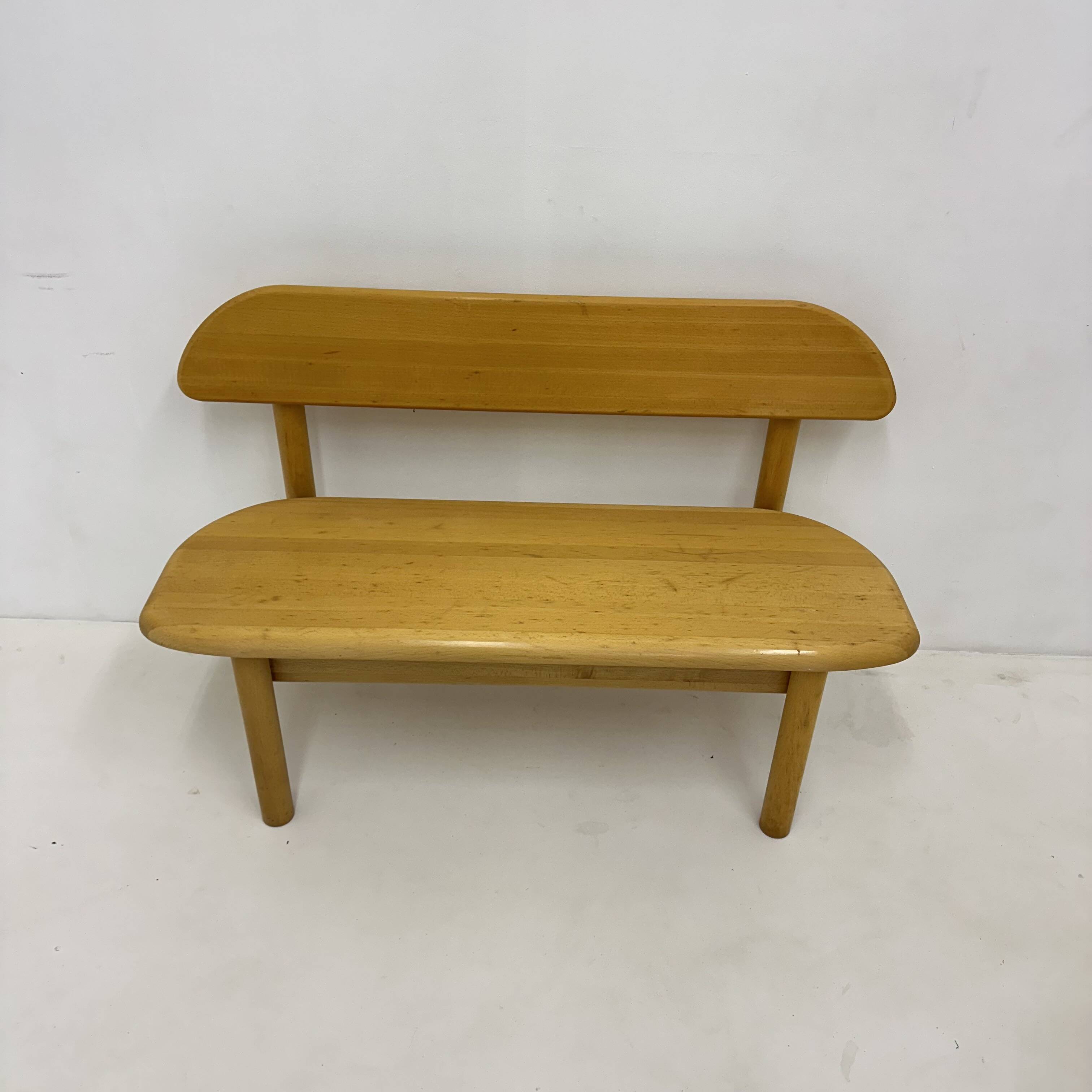Vintage Danish Ansager mobler solid wooden bench , 1970s