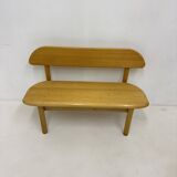 Vintage Danish Ansager mobler solid wooden bench , 1970s