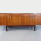 Enfilade vintage style scandinave en palissandre et laiton des années 60