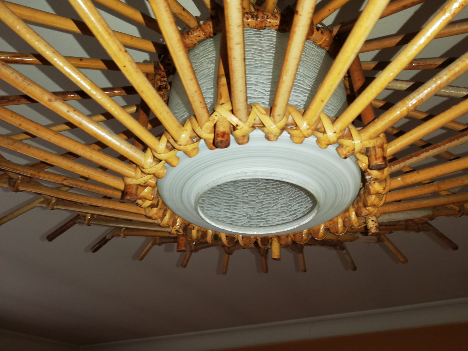 Vintage wicker pendant lamp